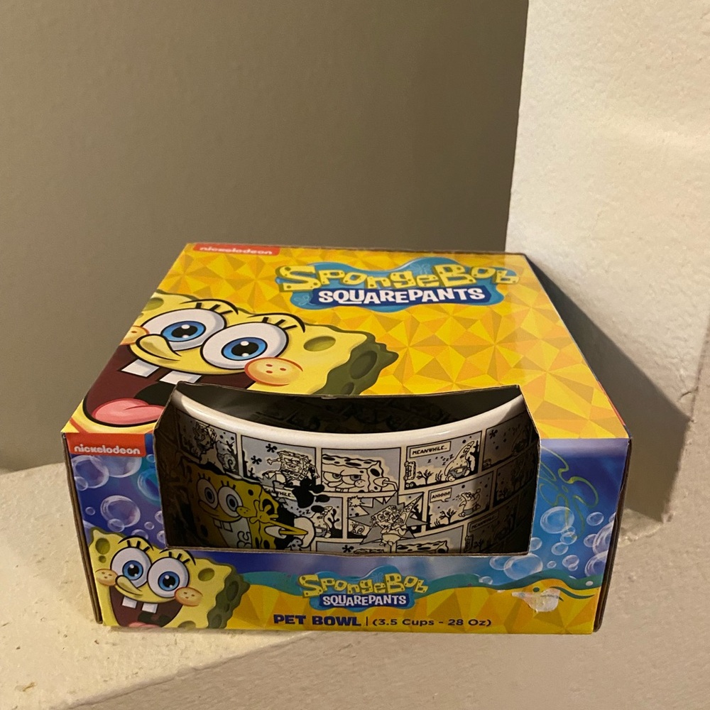 SpongeBob SquarePants Pet Bowl. Nickelodeon. NWT. Ceramic.